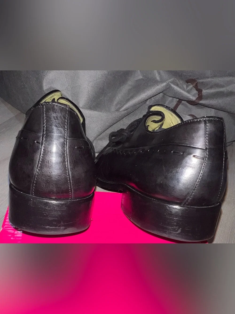 Mezlan Brizio Black Leather Cap Toe Oxfords- Size 13 M filigree Crest